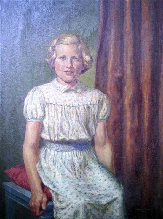 Michael Noakes (1933-) Portrait of a girl 36 x 28in.